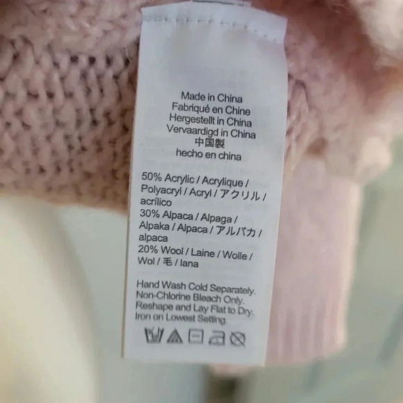 J.Crew Button Shoulder Crewneck Alpaca/Wool Blend Pink Sweater(XS) - Picture 9 of 10